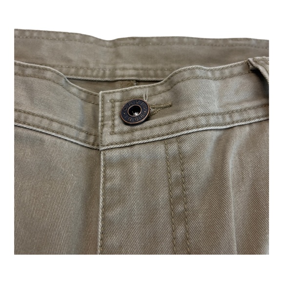 Orvis 5 Pocket Leather Trim Jeans Beige Heavy Twill Denim Workwear Mens 38 x 30 - Picture 4 of 8